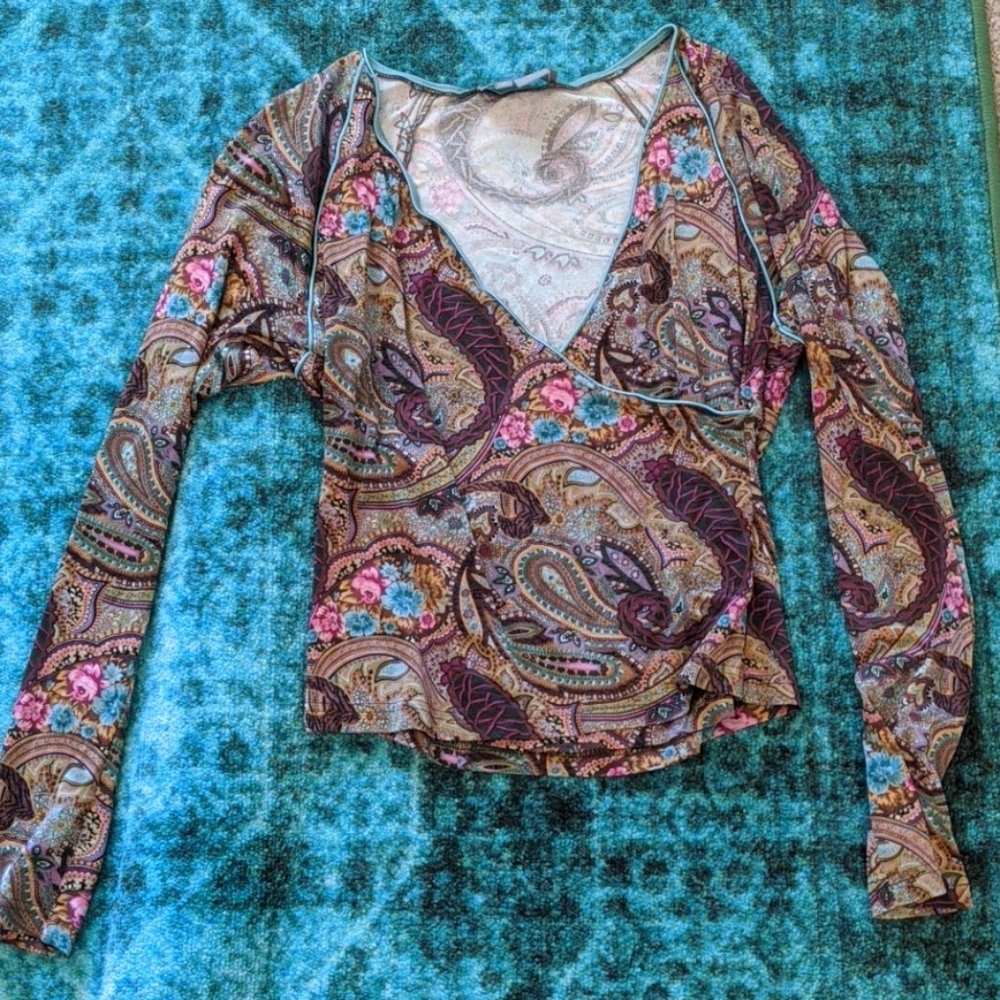 Silk paisley top